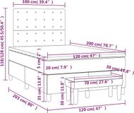 vidaXL Boxspringbed met matras, donkergrijs, 120x200 cm, gestoffeerd