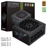 GAMEMAX 650 W 80+ gouden volledig modulaire SFX-voeding, ATX 3.1-versie met LLC + DC-DC-circuit, 100-240V volledig bereik, ultra stille 92 mm FDB-ventilator, 105 °C reguliere Japanse condensatoren (GS