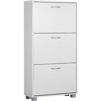 Casaria Schoenenkast 3 Kleppen - 115x60x24cm - 18 Paar Schoenen Wit