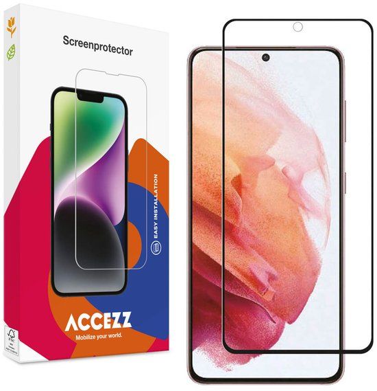 Accezz Screen Protector - Gehard Glass Full Cover - Geschikt voor Samsung Galaxy S21
