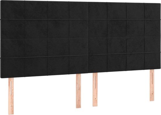 vidaXL Hoofdbord Zwart Fluweel 180x5x118/128 cm
