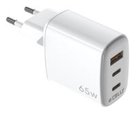 Celly UPTC1USB2USBC65 oplader voor mobiele apparatuur Smartphone, Tablet, Telefoon Wit USB Binnen