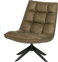 WOOOD Jouke Draaifauteuil - Velvet - Green - 97x70x85 cm - Industrial Style