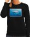 Bellatio Decorations Shoppartners Bv Dieren sweater met haaien foto - zwart - voor dames - natuur / haai cadeau trui - kleding / sweat shirt XS