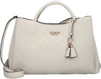 GUESS Phoebe Large Girlfriend Satchel Cream White Logo schoudertas