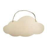 Rayher Hobby Houten Bord Wolk, FSC 100%, 40x20cm, Dikte 6mm, Met Jute-Hanger, Berkenhout, Om Op Te Hangen, Deurbord, Blanco Hanger, 62847505