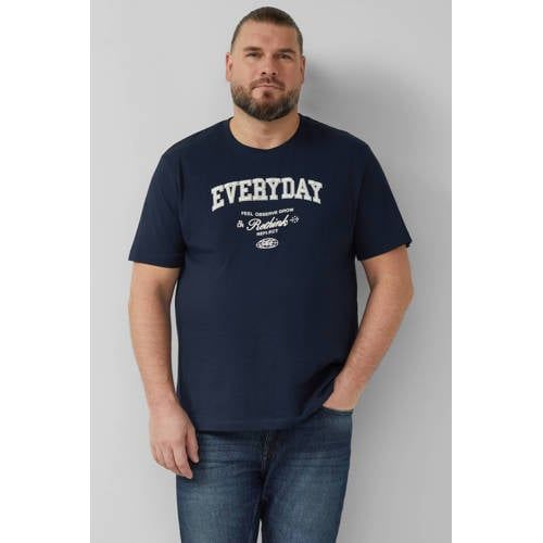 s.Oliver Big Size regular T-shirt donkerblauw