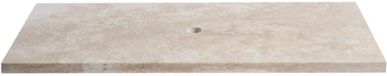 Saniclass Travertine Topblad - 100x46cm - zonder kraangaten - 1 sifon-uitsparing - gemeleerd natuursteen