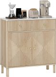 HOMCOM Dressoir - Eikenhout - 77x30x80cm