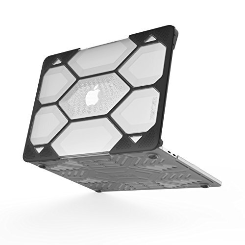 iBenzer LC-HPE-T13CL Hexpact Clip beschermhoes voor Apple MacBook Pro 13" (2016-2018) met TPU-beschermingsframe, ventilatiebesparingen, honingraatstructuur, anti-slip voeten, schokbestendig - helder