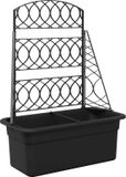 vidaXL - Planter - Trellis - Anthraciet - 58 x 29 x 78 cm - PP