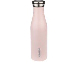 Abbey Camp® Abbey Drinkfles Dubbelwandig Victoria Licht Roze/Zilver 0.45 L