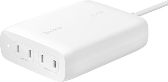 Belkin BoostCharge Pro 200W USB-C GaN Charger - White