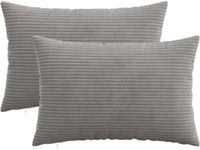 vidaXL Kussensloop 2 pcs HEERLEN Lichtgrijs 40 x 60 cm corduroy