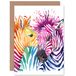 Wenskaart met regenboog-zebra-motief, met envelop binnenin, premium kwaliteit