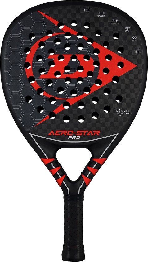 Dunlop Aero-Star Pro (Diamond) - 2021 Padelracket - Zwart/Rood