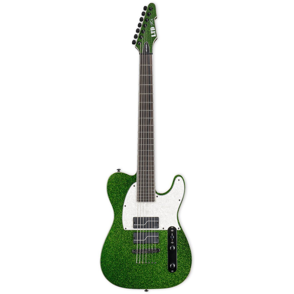 ESP LTD. SCT-607 Baritone Green Sparkle Stephen Carpenter Signature 7-snarige elektrische gitaar met koffer