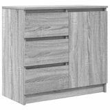 vidaXL Dressoir met lade 71x35x65 cm spaanplaat grijs Sonoma
