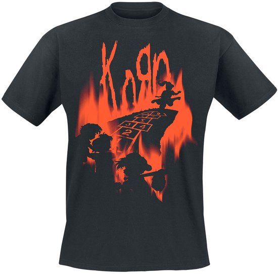 Korn Hopscotch Flame Unisex T-shirt - zwart - 5XL