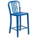 Flash Furniture Hoge binnen-buiten tegenhoogte kruk met verticale latterrug, metaal, blauw, 121,92 x 60,96 x 43,18 cm