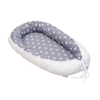 Ullenboom Babynest & Cocoon wit grijs 55 x 95 cm - Kleurrijk witgrijs