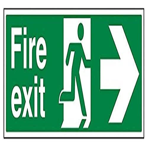 V Safety VSafety Fire Exit Pijl Rechts - 600mm x 200mm - 1mm Rigid Plastic