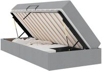 vidaXL Opbergbed met matras Lichtgrijs 90 x 190 cm Polyester