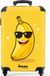 NoBoringSuitcases.com® Kinderkoffer - Kindertrolley - Lachende banaan met zwarte zonnebril - Handbagage koffer lichtgewicht - Reiskoffer trolley - Rolkoffer met wieltjes