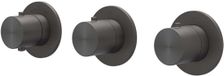 IVY Concord Afbouwdeel Inbouwthermostaat met 2 Stopkranen Symmetry met Ronde Rozetten - RVS 316 Geborsteld Carbon Black PVD