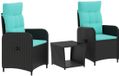 vidaXL Ensembles de salon 3 pièces rotin PE et acier thermolaqué noir et turquoise