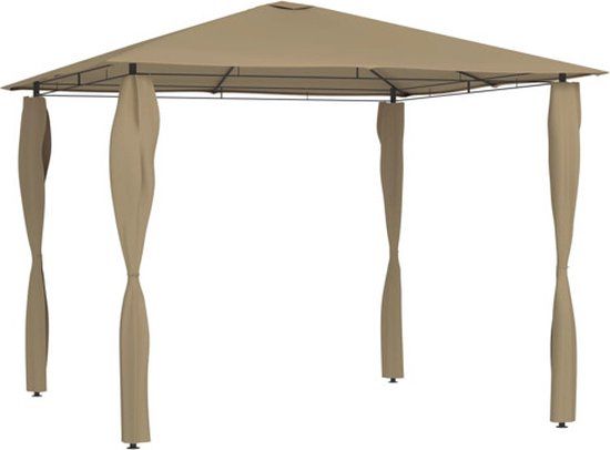 vidaXL Prieel met paalhoezen 3x3x2,6 m Taupe