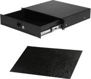 Infitronic INRS212-19 inch stalen racklade/documentlade afsluitbaar met slot volledig uittrekbaar zwart (2HE)