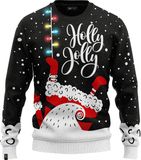 JAP Christmas Kersttrui met lichtjes XL - Gerecycled - Holly Jolly - Zwart