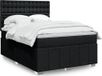 Maison Exclusive - Sommier à lattes de lit avec matelas noir 140x190 cm tissu