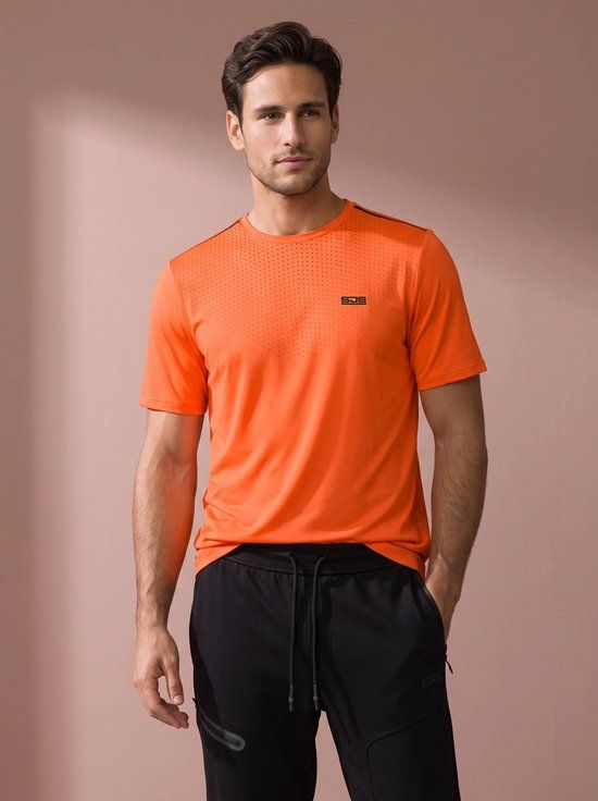 Sjeng Sport NAVARRO Sportshirt Mannen - Orange Clown Fish - Maat L