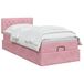 vidaXL Lit plateforme avec matelas et LED Rose 100 x 200 cm velours