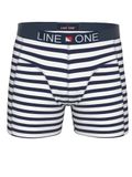 Line One Boxershorts pour homme en coton bleu marine / blanc