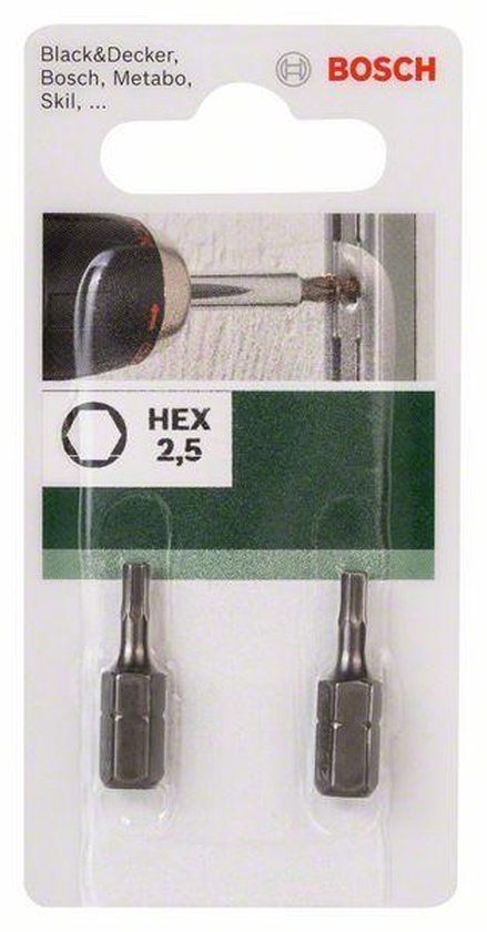 Bosch Accessoires Bosch Schroefbit standaard HEX 2,5, 25 mm