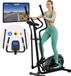 FITAGE Crosstrainer Geluidsarm - Crosstrainers met Bluetooth Kinomap & Zwift - Fitness Trainer met 24 trainingsprogramma’s - Nauwkeurige Hartslagmeter