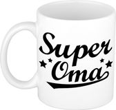Bellatio Decorations Shoppartners Bv Super oma cadeau koffiemok - drink beker - wit - 300 ml - verjaardag - moederdag