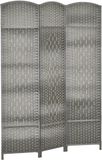 HOMCOM Kamerverdeler 135x1.7x180cm Polypropyleen Grijs