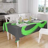 Bonamaison Tafelkleed, Anti-Mold, Sneldrogend, Waterdicht, 100% Polyester Tafellaken, Neon groene rook, 140 x 160 Cm