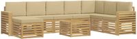vidaXL - Ensemble de canapés - 9 pièces - Blanc et Beige - Polyester