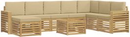 vidaXL - Ensemble de canapés - 9 pièces - Blanc et Beige - Polyester
