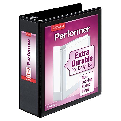 Cardinal Performer ClearVue 3-Ring Binder - 3 inch - Black