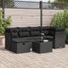 Maison Exclusive - Ensemble de meubles de jardin 7 pièces avec canapé et coussins, noir, en polyrotin