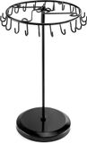 QWORK® Draaibare sieradenstandaard met 23 haken, sieradenboom, hangende kettinghouder voor kettingen, armbanden, ringen en oorbellen, H34,8 x B20,5 cm - Zwart