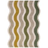 Flair Rugs laagpolig rechthoekige wollen vloerkleed met print 200x140 cm - groen