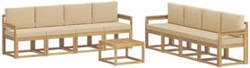 vidaXL - Salon d'angle - 8 places assises - Blanc et Beige