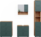 Vicco Badkamermeubel set Irma, Groen/Goudkleurig Eiken, 4-delig